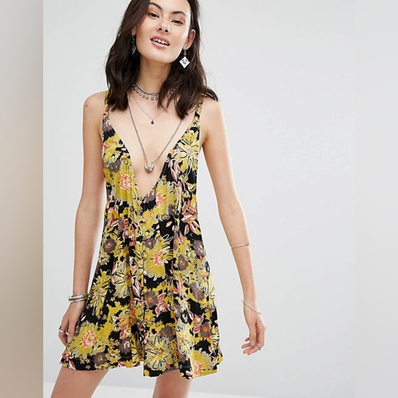 NWOT FREE PEOPLE FALL FLORAL DRESS - Picture 1 of 10